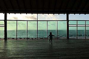 Capri running around the deck