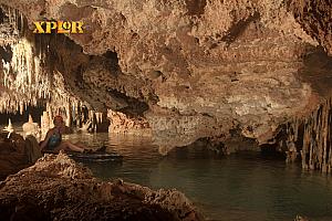 Paddle-boating through the cenote