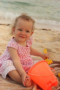 Capri playing in the sand