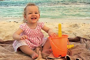 Capri playing in the sand