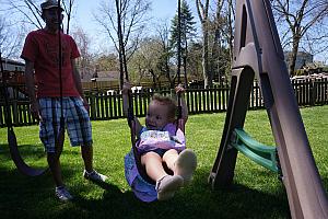 Swinging in the big girl swing!