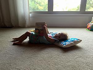 Capri reading to herself!