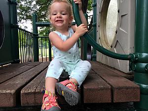 Cheesing it up on the playground