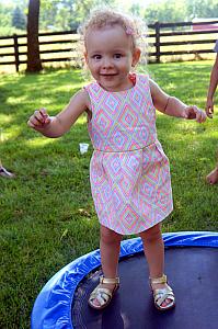 Having fun on her new trampoline