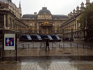 Walking by a beautiful building - we think an embassy - on our way to Notre Dame.