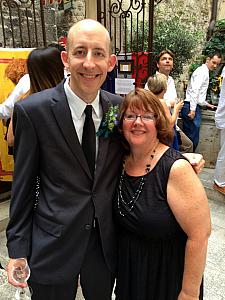 Jay and Mom posing for a photo