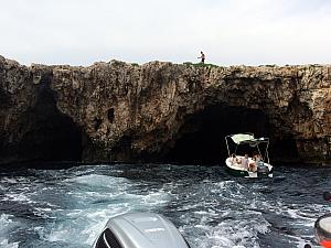 Stopping by the Green Cave - checking out an adventurous guy cliff jump