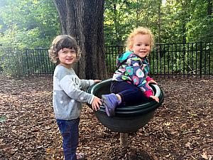 Capri and Dylan at the playground