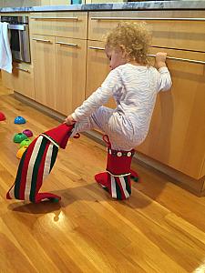 Capri found some new socks!