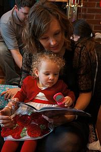 Capri and Mommy reading a book