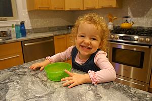 Capri eating some Blueberries