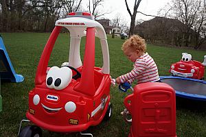 Kenley is filling up the gas tank