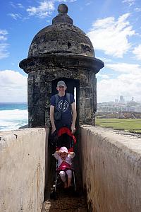 Dad pushing Capri in her stroller (thanks for the loaner Hilton, it was a life saver!)