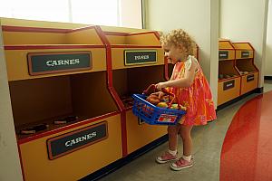 Capri's favorite part of the museum - the supermarket!