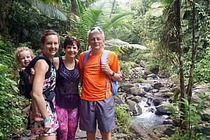 Sunday, March 12: Welcome Mimi and Grandpa! They arrived yesterday afternoon. We're all now  hiking at the El Yunque rainforest.