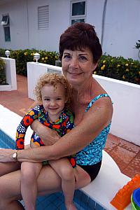 Capri and Mimi at the pool.