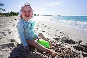 Friday, March 17:  last day of the trip :(. But, we're back at the beach and Capri is happy about it!