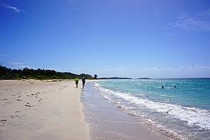 Jay and Grandpa running on the beach