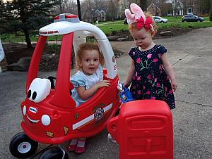 Playing with the police car