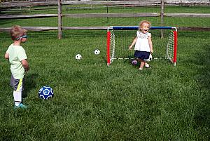 Benny about to try to score on Capri