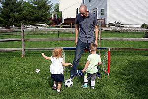 Capri and Benny playing with Dad/Uncle Jay