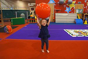 Playing with the big bouncy ball