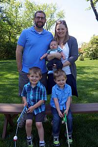 Chad, Jenny, Miles, and the fishermen Cooper and Benny