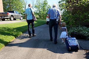 Arriving at cousin Danny's graduation party