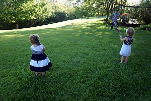 Capri and Kenley cheering on