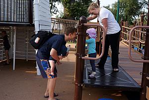 Having fun at a great park.