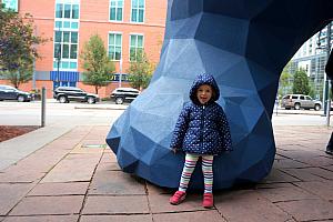 Capri with a giant blue bear