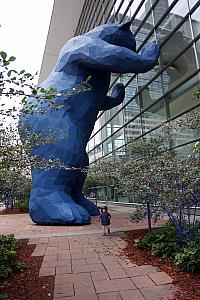 Here's the bear! He was pretty cool. His name is "I see what you mean" and he's looking into Denver's convention center.