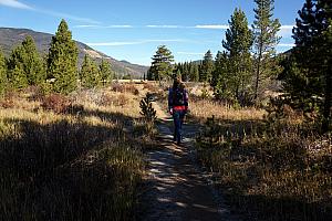 Hiking in the Coyote Valley meadow trail. 