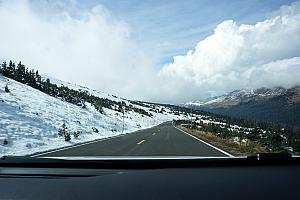 Finally exiting the fog as we're heading back down from the highest elevation.