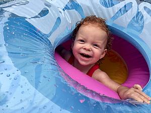 Kenley and Capri liked getting buried in the floats