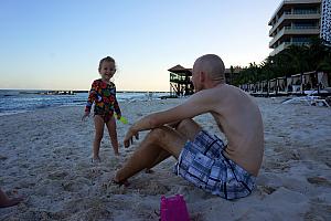Dad and Capri on the beach