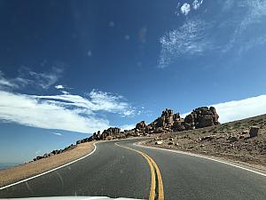 Driving to the summit of Pike's Peak.