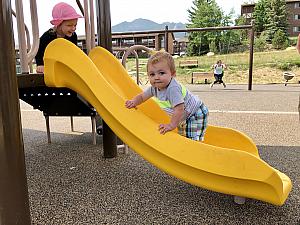 Andy was a big fan of this slide - he enjoyed scooting himself down and would try to climb back up!