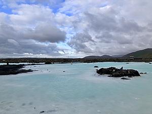 Natural hot spring outside the entrance to Blue Lagoon