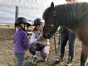 meeting her horse, Njelk.