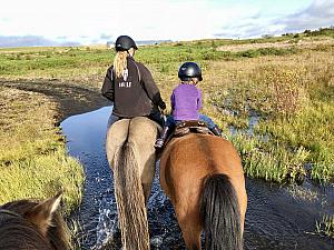 Heading through a little creek!