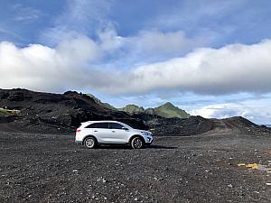 Our rental car on location