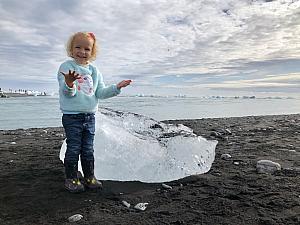 Visiting diamond beach to play with the icebergs that were deposited on the beach during storms