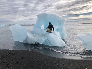 it was much more difficult than in might look to climb onto this iceberg! Had to time it right with the current and the iceberg was sharp and slippery!